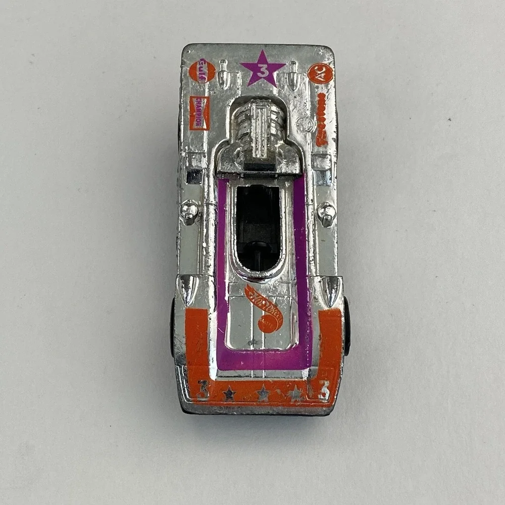 Hot Wheels Redline 1976 Steam Roller Super Chromes Orange Magenta Hong Kong 1973